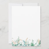 ミニマルユーカリ葉金ゴールドネイビー結婚ズ 招待状 (裏面)