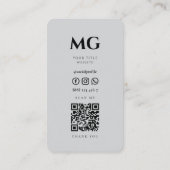 ミニマルライトグレープロフェッショナルイニシャルモダン 名刺 (裏面)