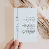 ミニマルライトブルー結婚の詳細挿入 エンクロージャーカード