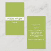 ミニマルライムとホワイト名刺 名刺 (正面/裏面)