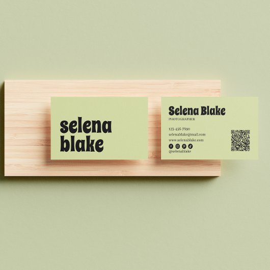 ミニマルライム色 | QRコモダンード 名刺