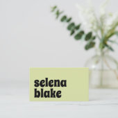 ミニマルライム色 | QRコモダンード 名刺 (スタンド正面)