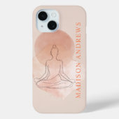 ミニマルラインアート 瞑想する女性 ウォーターカラー Case-Mate iPhoneケース (裏面)