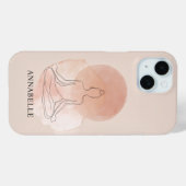 ミニマルラインアート 瞑想する女性 ウォーターカラー Case-Mate iPhoneケース (裏面 (横))