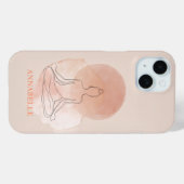 ミニマルラインアート 瞑想する女性 ウォーターカラー Case-Mate iPhoneケース (裏面 (横))