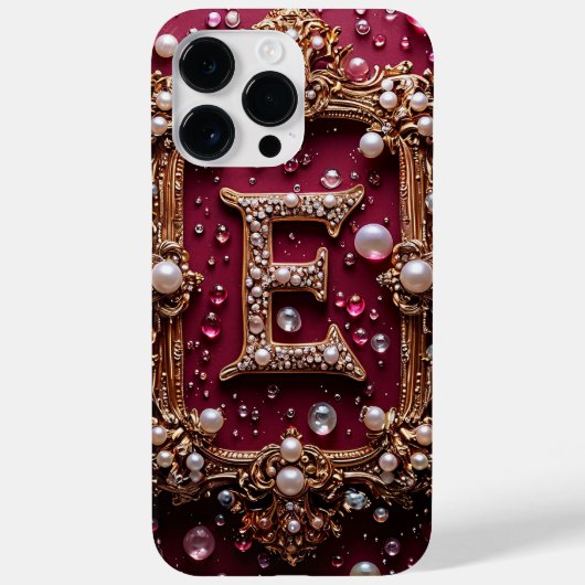👑 ミニマルラグジュアリーゴールドEモノグラムエレガントイニシャル Case-Mate iPhoneケース (裏面)