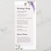 ミニマルラベンダーユーカリ結婚式 プログラム (裏面)