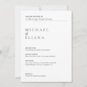ミニマルラボレポートスタイルの結婚式 招待状 (正面)