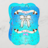 ミニマルリエレガントボン水色の背景 招待状 (正面/裏面)