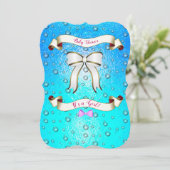 ミニマルリエレガントボン水色の背景 招待状 (スタンド正面)