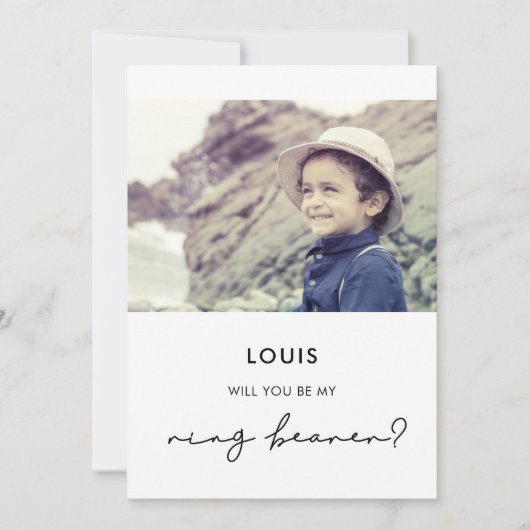 ミニマルリングや輪ベアラー提案の写真カード 招待状 (正面)