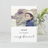 ミニマルリングや輪ベアラー提案の写真カード 招待状 (スタンド正面)