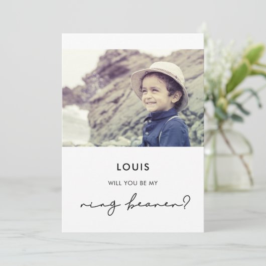 ミニマルリングや輪ベアラー提案の写真カード 招待状 (スタンド正面)