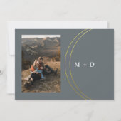 ミニマルリングや輪婚約パーティ招待状 招待状 (裏面)