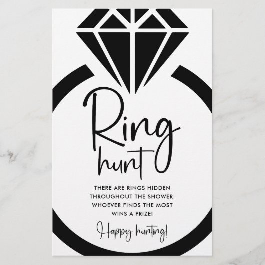 ミニマルリングや輪狩りゲームブライダルシャワー標識 (正面)