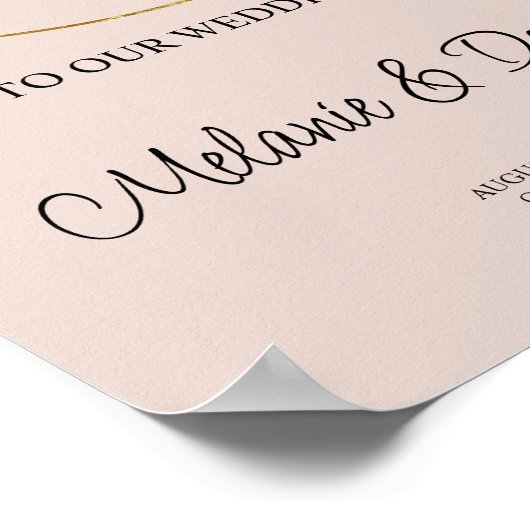 ミニマルリングや輪結婚の歓迎サイン ポスター (角)