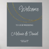 ミニマルリングや輪結婚の歓迎サイン ポスター (正面)