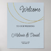 ミニマルリングや輪結婚の歓迎サイン ポスター (正面)