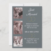 ミニマルリングや輪結婚の発表 招待状 (正面)