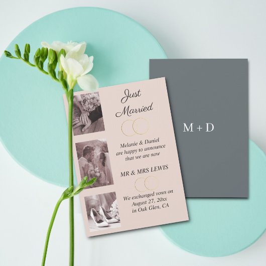 ミニマルリングや輪結婚の発表 招待状