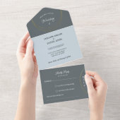 ミニマルリングや輪結婚ズ オールインワン招待状 (貼ってはがせる)