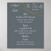 ミニマルリングや輪「ザ・ドリンク」結婚のサインバー ポスター (正面)