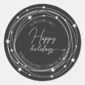 ミニマルリースオブスターズドットホリデーアドレス ラウンドシール (正面)