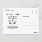 ミニマルリースフローラ日付の保結婚存 ポストカード (裏面)