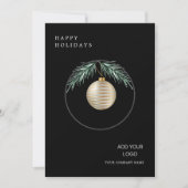 ミニマルリースモダン企業のクリスマス シーズンカード (正面)