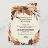 ミニマルリース感謝謝祭 招待状 (正面/裏面)