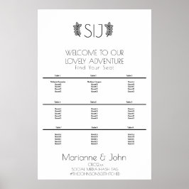 ミニマルリースOrna結婚のロゴの座席表 ポスター