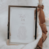 ミニマルリーフピンクテーブルナンバー シーティングチャートカード