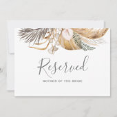 ミニマルリーフボホフラワーウェディング予約サイン 招待状 (正面)