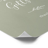 ミニマルリーフ | サージグリーン カード＆ギフト ポスター (角)