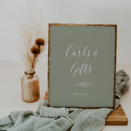 ミニマルリーフ | サージグリーン カード＆ギフト ポスター