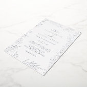 ミニマルリーフ | シルバーフォイルフレームの結婚式 箔招待状 (回転した状態)