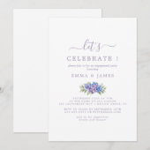 ミニマルリーフ | ダスティパープル "お祝いしよう"  招待状 (正面/裏面)