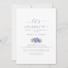 ミニマルリーフ | ダスティパープル "お祝いしよう"  招待状