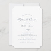 ミニマルリーフ | ダスティーブルーのリハーサルディナー招待状 招待状 (正面)