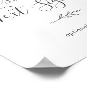 ミニマルリーフ | ダークグレー カスタムテキストサイン ポスター (角)