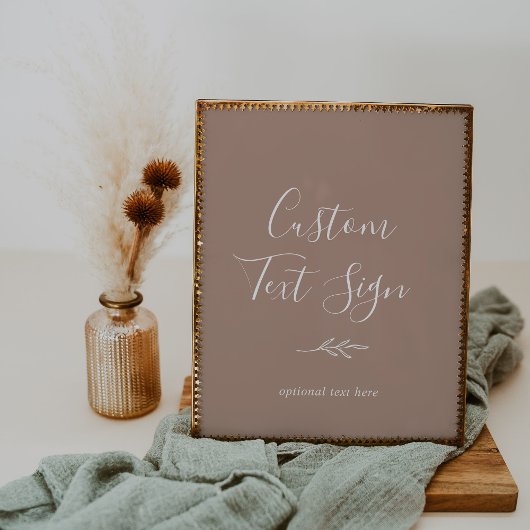 ミニマルリーフ | ニュートラルカスタムテキストサイン ポスター