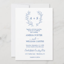 ミニマルリーフ|フォーマルモノグラム結婚式招待状