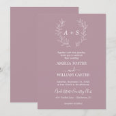 ミニマルリーフ|フォーマルモノグラム結婚式招待状 招待状 (正面/裏面)