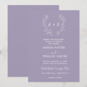 ミニマルリーフ|フォーマルモノグラム結婚式招待状 招待状 (正面/裏面)