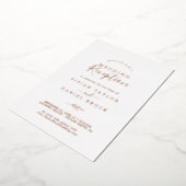 ミニマルリーフ | ローズゴールドの箔押し結婚式の招待状 箔招待状 (回転した状態)