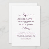 ミニマルリーフ | 茄子 "お祝いしよう"  招待状 (正面/裏面)