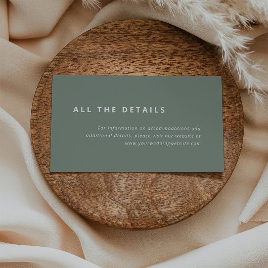 ミニマルレイアウト | サググリーン ウェディング詳細 エンクロージャーカード