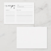 ミニマルレシピカードブライダルシャワー挿入 エンクロージャーカード (正面/裏面)