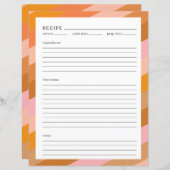 ミニマルレシピページレターサイズカラフルレトロ (正面/裏面)