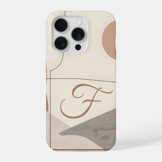 ミニマルレターFフォンケース - 穏やかな美意識のデザイン iPhoneケース (裏面)